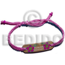 macrame coco id bracelet with flower painting  single color threa
