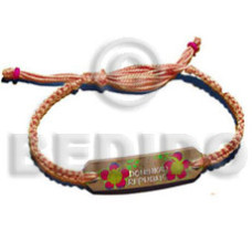 macrame coco id bracelet with flower painting  single color threa
