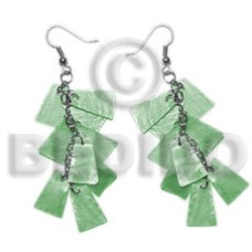 dangling subdued green 20mmx15mm capiz 9pcs. in