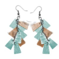 dangling subdued blue brown 20mmx15mm capiz 9pcs. in