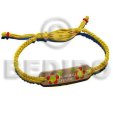 macrame coco id bracelet with flower painting  single color threa