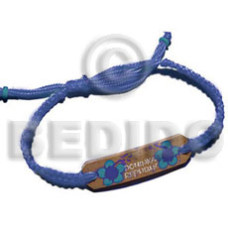 macrame coco id bracelet with flower painting  single color threa
