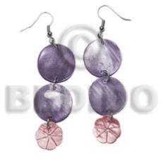dangling double round 20mm lavender hammershell with