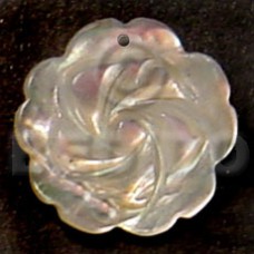 flower mother of pearl shell (MOP) 40mm