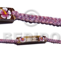 macrame coco id bracelet with flower painting  2 mix color thread