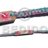 macrame coco id bracelet with flower painting  2 mix color thread