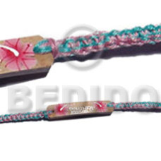 macrame coco id bracelet with flower painting  2 mix color thread