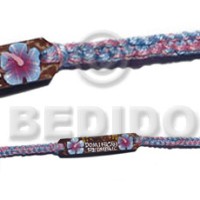 macrame coco id bracelet with flower painting  2 mix color thread