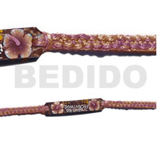 macrame coco id bracelet with flower painting  2 mix color threa