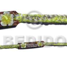 macrame coco id bracelet with flower painting  2 mix color thread