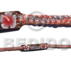 macrame coco id bracelet with flower painting  2 mix color thread