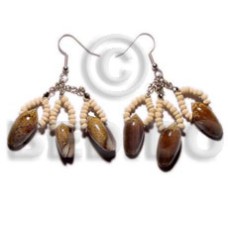 dangling olive shells with 2 3mm coco Pokalet.