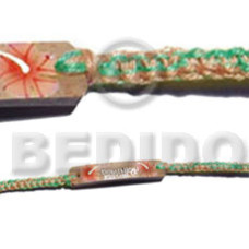 macrame coco id bracelet with flower painting  2 mix color thread