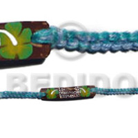 macrame coco id bracelet with flower painting  2 mix color thread