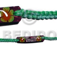 macrame coco id bracelet with flower painting  2 mix color thread