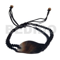 black macrame blacklip shell id bracelet
