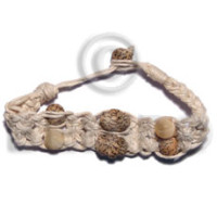 palmwood cylinder wood beads in macrame brown and tan wax cord