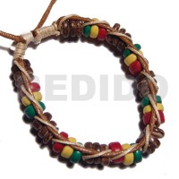 7 8mm coco pklt in rasta tone in macrame beige and golden brown