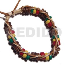 7 8mm coco pklt in rasta tone in macrame beige and golden brown
