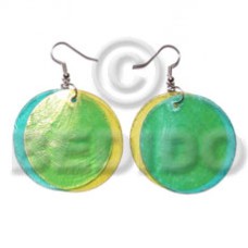 dangling double aqua blue yelow combination capiz