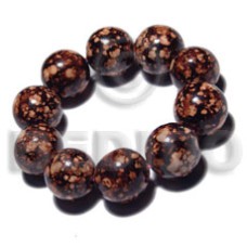 10 pcs. of 20mm round wood beads in high polished paint gloss ma