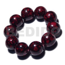10 pcs. of 20mm round wood beads in black high polished paint g