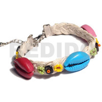 braided flat cord with multicolored beads and sigay accent