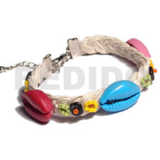 braided flat cord with multicolored beads and sigay accent