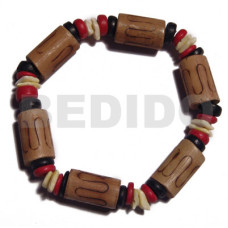 bamboo tubes with burning with light yellow white rose shell, red bl