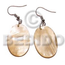 dangling 35mmx25mm oval peach kabibe shell