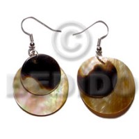 dangling round 35mm brownlip with 20mm round