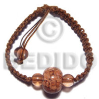 cord macrame with wood beads accent  adjustable
