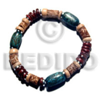 surfer macrame bracelet  mahogany and natural bone beads