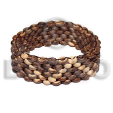 surfer macrame bracelet  mahogany and natural black bone beads