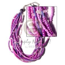 multi layered lavender graduated tones coco Pokalet heishe