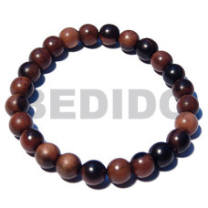 beach bum series  elastic hardwood beads  round camagong tiger