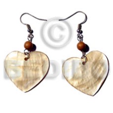 dangling 35mmx35mm heart mother of pearl shell (MOP)