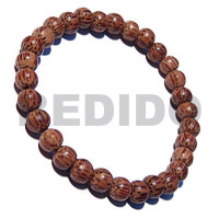 beach bum series  elastic hardwood beads  round palmwood 12mm