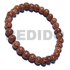 beach bum series  elastic hardwood beads  round palmwood 12mm