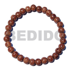 beach bum series  elastic hardwood beads  round palmwood 8mm