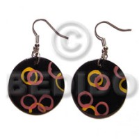 dangling 35mm round blacktab shell  handpainted