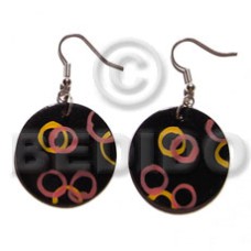 dangling 35mm round blacktab shell  handpainted