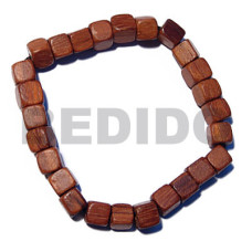 beach bum series  elastic hardwood beads  dice palmwood 6x6m