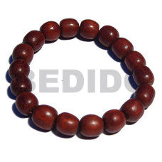 beach bum series  elastic hardwood beads  rounded barrel bay