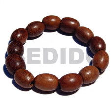 beach bum series  elastic hardwood beads  oval bayong 10mmx15