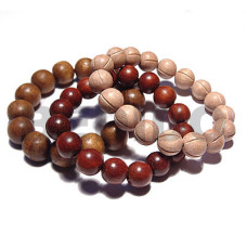 beach bum series  elastic hardwood beads  8mm round robles, 1