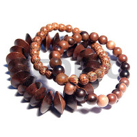 beach bum series  elastic hardwood beads  8mm round palmwood