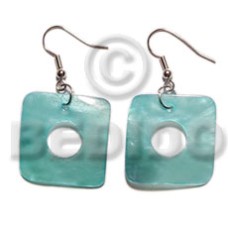 dangling 35mm square hammershell  aqua blue