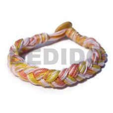 ajustable macrame bracelet  2 tone soft thread  yellow and pe