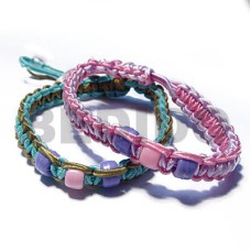 adjustable wax cord macrame pair